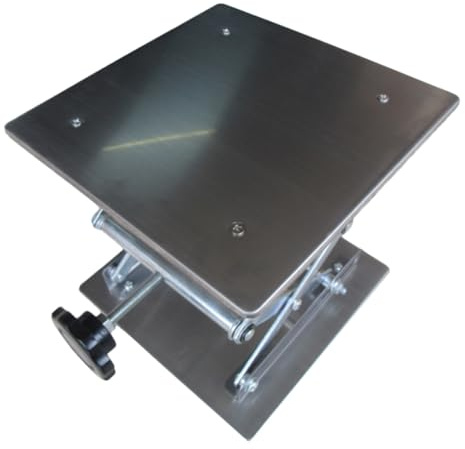 GRIRIW Edelstahl Hebebühne 100x100mm Manuell Höhenverstellbar mit Schraubmechanismus und Hoher Präzision für Labor Garage und Werkstatt Einsatz