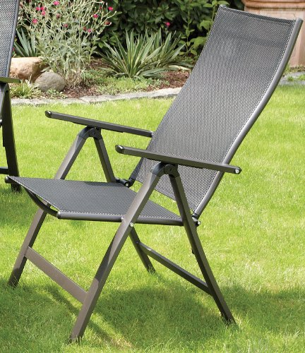 Sun Garden Spolka Z O.O. 668015 Alu-Klappsessel London, anthrazit/schwarz