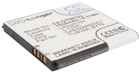 Battery for Alcatel One Touch 992 Li-ion 3.7V 1650mAh - TLiB32A, CAB32A0000C2, BY78, CAB32A0000C1