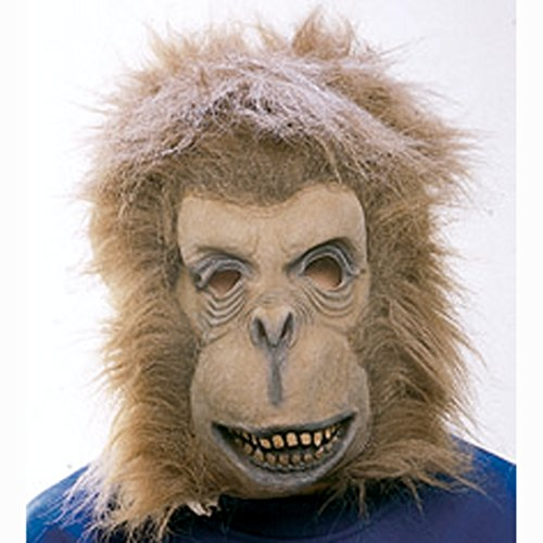 NET TOYS Gummi Maske AFFE Gorillamaske Affenmaske Tiermaske Gorilla Faschingsmaske Affen Verkleidung Kostüm Accessoire