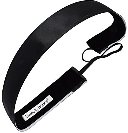 Sweaty Bands Haarband für Damen und Mädchen, rutschfest, mit Samtfutter, 2,5 cm, Schwarz