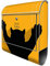 banjado® Design Briefkasten personalisiert WT Scratch 38,5x46,5x13cm & 2 Schlüssel - Briefkasten Stahl Silber Zeitungsfach pulverbeschichtet - Postkasten A4 Einwurf inkl. Montagematerial