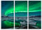 Paul Sinus Art 130x90cm – Keilrahmenbild grüne Polarlichter Island Gletscher 3teiliges Wandbild auf Leinwand und Keilrahmen - Fotobild Kunstdruck Artprint
