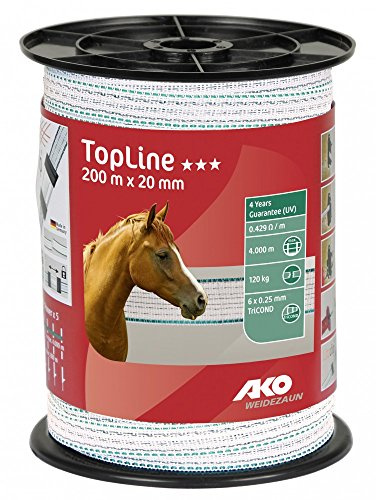 Kerbl Weidezaunband Topline Länge 200 m Breite 20 mm weiß Petrol 6 x 0.25 mm TriCOND