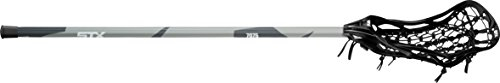 STX Lacrosse Women's Fortress 300 Complete Stick with Head, Handle & Strung, Black/Grey