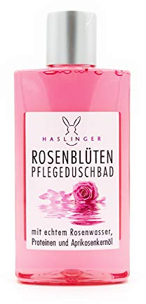 Rosenblüten Duschbad Shampoo mit Rosenwasser 200ml Haslinger Pflegeduschbad