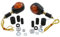 Blinker Paar OCHSENAUGE, matt schwarz, gelbes Glas, Motorrad, Roller, Quad