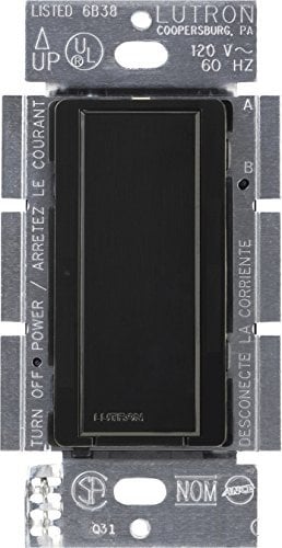 Lutron Digital Dimmer Switch for Halogen and Incandescent Bulbs, 120-Volt/8-Amp, Single-Pole or Multi-Location, MA-S8AM-BL, Black