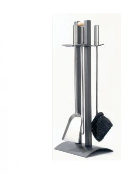 Lienbacher Kaminbesteck, 3teilig, schwarz beschichtet