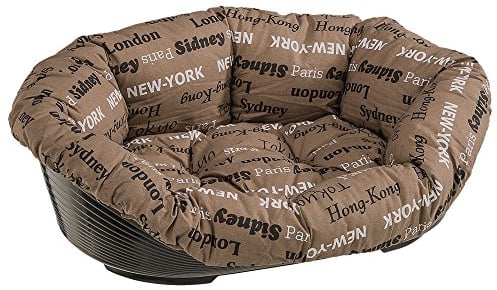 Ferplast Hundebett Hundesofa Katzenbett Hundematte Sofa' 4 Kunststoffkorb mit Waschbarem Gepolstertem Hundekissen, 64 x 48 x h 25 cm.