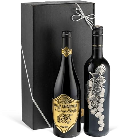 Italien vs. Frankreich: Rotwein-Geschenkset der Superlative! Prestige-Syrah & Merlot (2 x 0,75 l) zum Geburtstag, Weihnachten, für Kenner