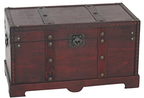 Mendler Holztruhe Holzbox Schatztruhe Valence Antikoptik 30x57x29cm - eckig