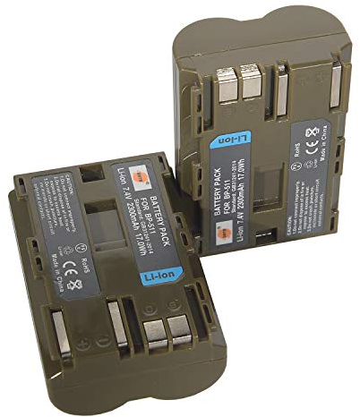 DSTE® 2X BP-511 BP511 Wiederaufladbare Li-Ionen Batterie für Canon EOS 300D 5D 10D 20D 30D 40D 50D Kamera