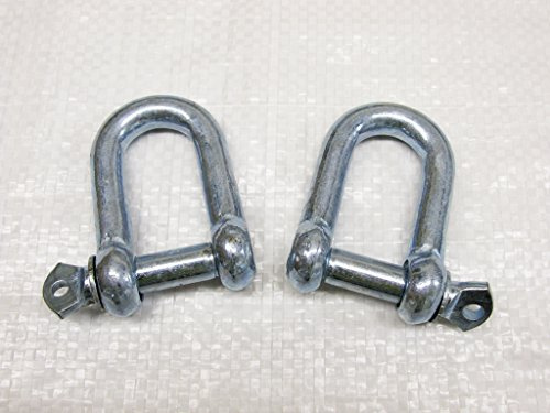 x2 6MM Galvanised Steel Commercial Dee Shackles