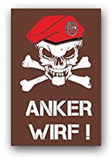 Aufkleber/Sticker Pioniere BW Barett Schädel Anker Wirf Schlachtruf 5x7cm A2922