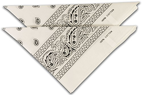 fashionchimp Nicki-Halstuch aus 100% Baumwolle im 2er Set, Unisex Bandana, AZO-Frei (Weiß)