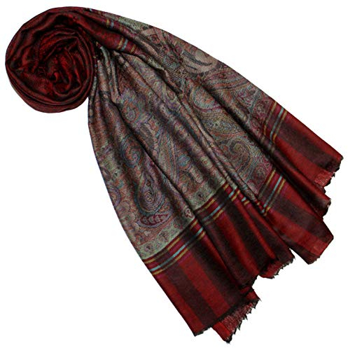 Lorenzo Cana Damen Pashmina Schal Schaltuch 100% Kaschmir Kaschmirschal Kaschmirtuch Damenschal Gewebt Rot 7836377