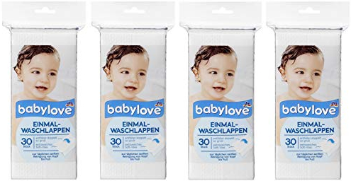 babylove Einmal-Waschlappen, 4er Pack (4 x 30 St)
