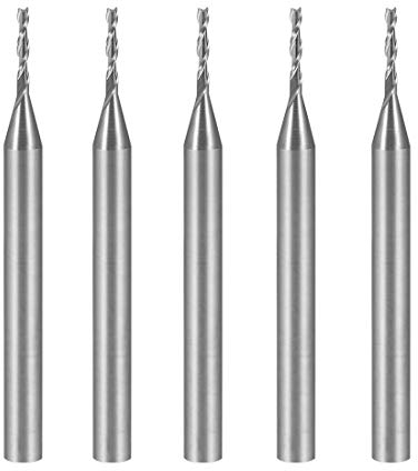 sourcing map 5STÜCKE 1/8 Schaft 1,0mm x 6mm Hartmetall flachem Nasen Schaftfräser CNC Fräser