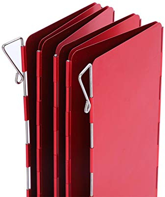 8 Pièces Stove Windshield Pare-vent de Poêle D'alliage D'aluminium Pare-Brise pour Cuisinière Extérieure Picnic Cooker(Rouge)