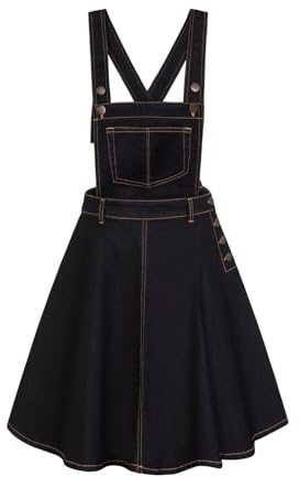 Hell Bunny Dakota Pinafore Dress Frauen Mittellanges Kleid schwarz