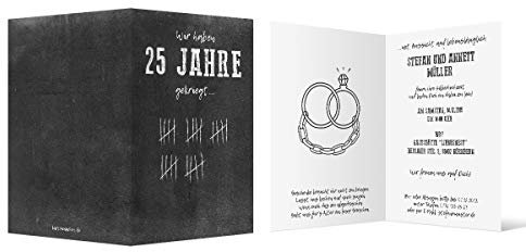 Kartenmachen.de 10 x Hochzeitseinladungen individuelle Einladungskarten Silberhochzeit - Strichliste