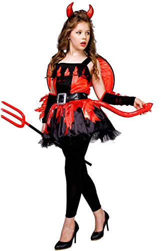 SEA HARE Déguisement Diable Rouge Fille Avec Aile (L:10-12 Ans)