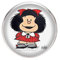 Broche en acier inoxydable, diamètre 25 mm, épinglé 0,7 mm, fait à la main, illustration Mafalda 4