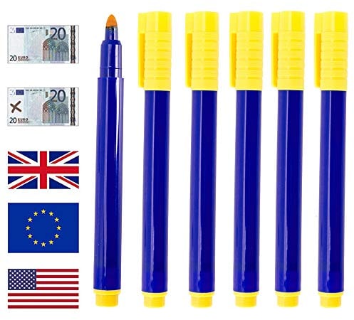 Geldscheinprüfer Stift Prüfstift Geldschein Tester Geldscheinsprüfer für US-Dollar, Euro, Pfund, Yen, Won usw. 10er Set