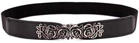 NUREINSS Damen Stretchgürtel dünner Gürtel für Kleider Fashion elastische Taillenband Gürtel Schwarz