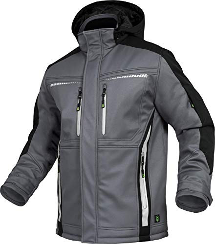 Leib Wächter Flex-Line Winter Softshelljacke (grau/schwarz, 2XL)