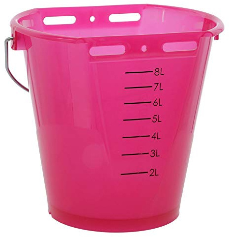 Kerbl Tränkeeimer (Viehtränkeeimer, Eimer) rosa transparent, mit Skala, ohne Zubehör - 14268