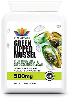 VITALITYVITS Green Lipped Mussel For Dogs - Quick Release Joint Care 90 500mg Capsules - Made in UK
