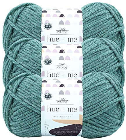 Lion Brand Yarn Hue & Me Bulky Garn, Agave, 3er-Pack