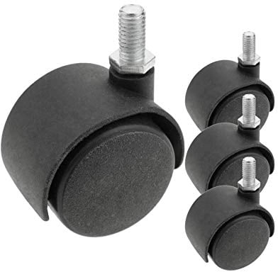 kippen 1615K1 Set mit 4 Zwillingskrädern, 40 mm, mit M8-Gewinde, schwarz