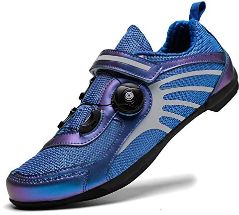 Fahrradschuhe Herren Fahrradschuhe Für Frauen Klickpedale Schuhe Atmungsaktive Radsportschuhe Gr.37-46 (43,Blau)