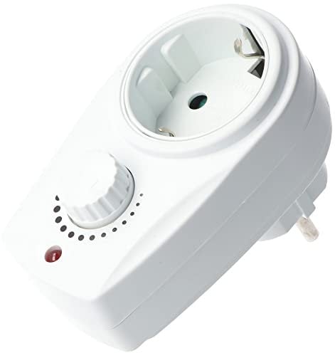 Zwischenschalter 1x Schutzkontakt weiß mit Dimmer