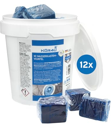 kör4u Cubo de agua, 120 pastillas de inodoro azules contra la cal y los depósitos en el baño