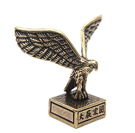 WLVG Bronze Adler Statue Skulptur Messing Hawk Statuette Figur Reines Kupfer Tierdekor Modernes Zuhause Wohnzimmer Arbeitszimmer Schlafzimmer Büro Desktop Dekoration Glückliche Feng Shui Ornament