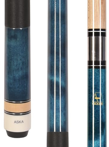 ASKA L2 Billardqueue-Stick, 147,3 cm, harter Stein, kanadischer Ahorn, 13 mm harte Spitze, Blau