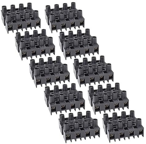 tomzz Audio 5800-159-10 Universal Steckverbinder Klemmverbinder 4polig schwarz für Kabel bis 4,0qmm, 400V, 16A - 10er Set