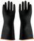 YIOIY Chemikalienbeständige Gummihandschuhe, strapazierfähige Latexhandschuhe, beständig gegen starke Säuren, Laugen und Öl (Orange, 35CM)