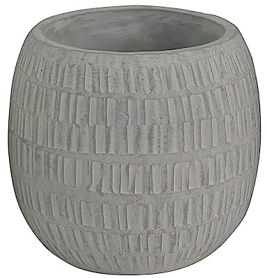 Briconess.com Vaso Tondo Basso da Esterno in Fibra di Argilla 23x23x19 cm Gladiolo