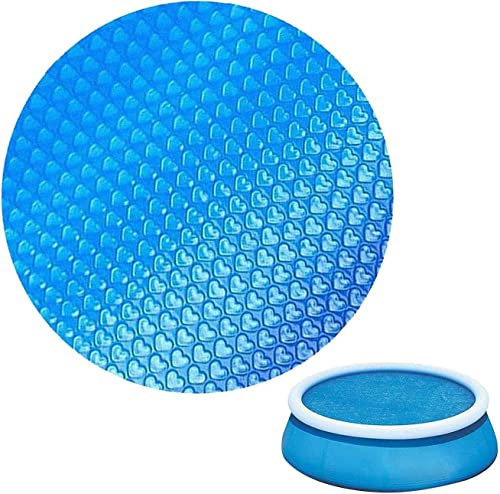 Shoutao 12Ft Round Solar Swimming Pool Cover, Hot Tub Covers For Winter Summer, Swimming Pool Solar Cover, Dust Rainproof Pool Protector Blanket For Family Pool Frame Pool Paddling Pool