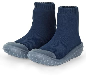 Sterntaler Adventure -Socks uni - Unisex Babysocken mit transparenter profilierter Gummisohle - Adventure Socks einfarbig - marine, 19/20