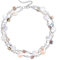 FULU AUTUMN Kristall Perlenkette Boho Muschelkette Damen Statement Bunte Mehrreihige Halskette Modeschmuck Geschenke für Fraue(59-White)