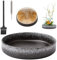 WANDIC Snowfall Flower Arrangement Supplies, 7.9’’ Round Plate & 5cm Floral Frog for Ikebana Ceramic Floral Vase for Floristry Plant Arranging