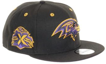 New Era Baltimore Ravens NFL Team Colour 10th Anniversary Sidepatch Black 9Fifty Snapback Cap - One-Size