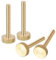 sourcing map Lot de 4 vis moletées M4 x 30 mm à tête plate moletée entièrement filetée en laiton