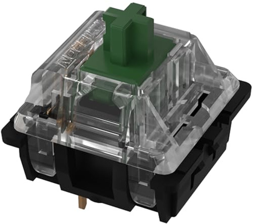 GATERON KS-8 Keyboard Switches 35PCS (Green) | Clicky,5 Pin,Through-Hole LED,compatible for MX Mechanical Keyboard